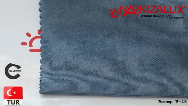 Римська штора з тканини Велюр Синева - тканина Римська штора з тканини Велюр Синева - тканина